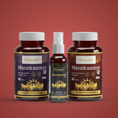 Manokaamya – Ayurvedic Combo for Male Vitality, Energy & Confidence - Triple Action Combo (Tablet M + Tablet E + Oil)