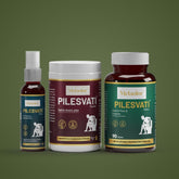 Pilesvati - Complete Ayurvedic Treatment for Piles, Fissures & Constipation - Combo Pack (Tablets, Powder & Spray)