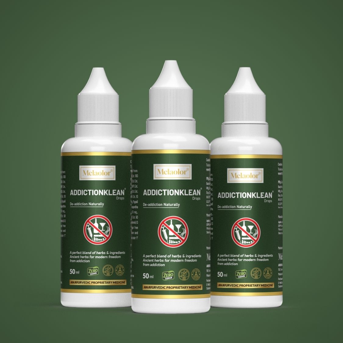 AddictionKlean Drops - Ayurvedic Support for De-Addiction Recovery & Mental Calmness (50ml)