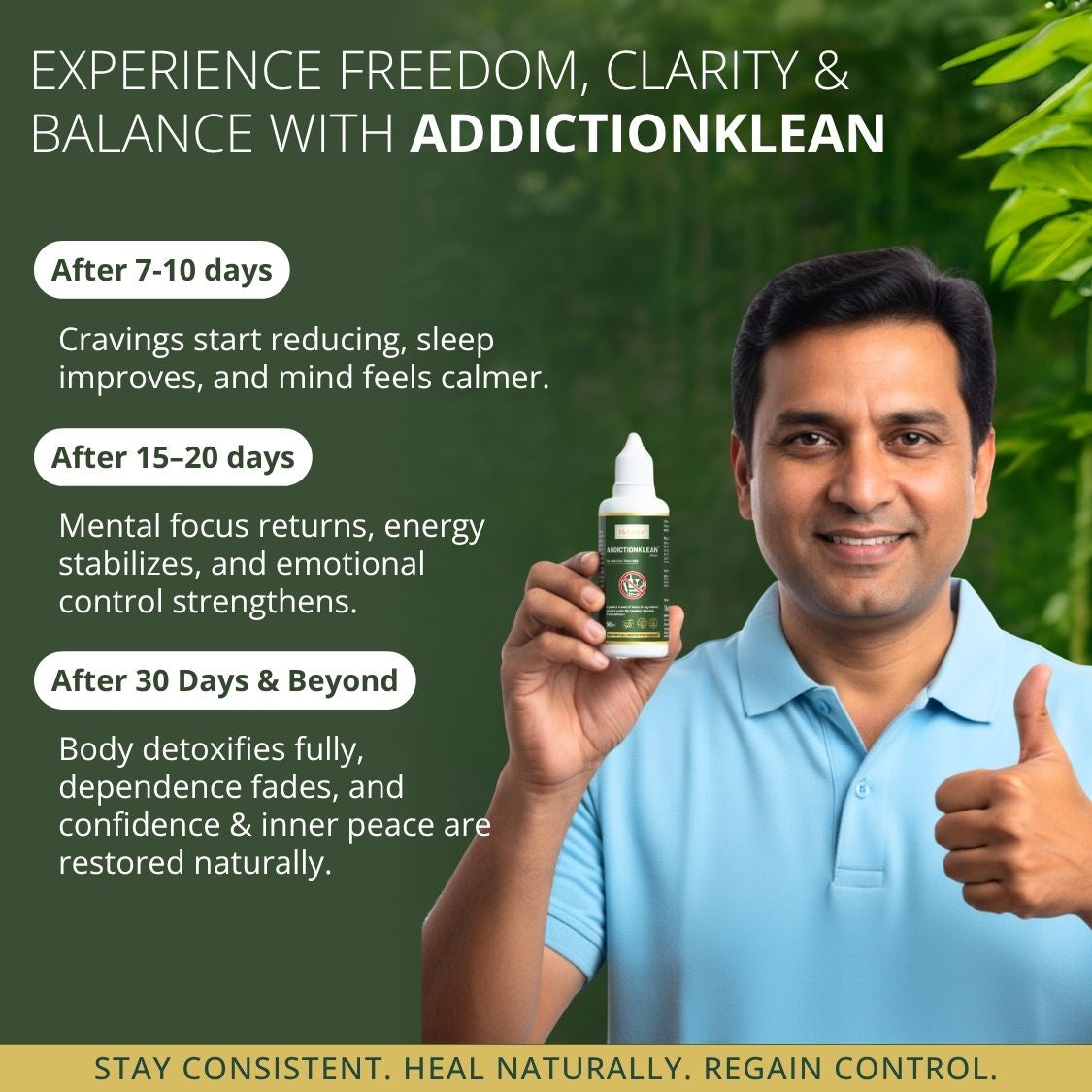 AddictionKlean Drops - Ayurvedic Support for De-Addiction Recovery & Mental Calmness (50ml)