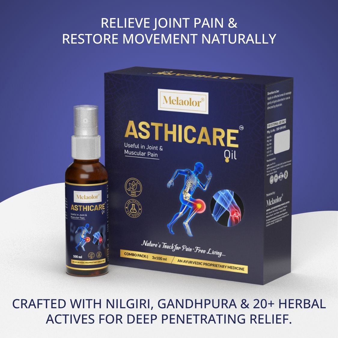 Asthicare Oil – Herbal Oil for Joint Pain, Inflammation, Muscle Stiffness & Mobility Support (100 ml)