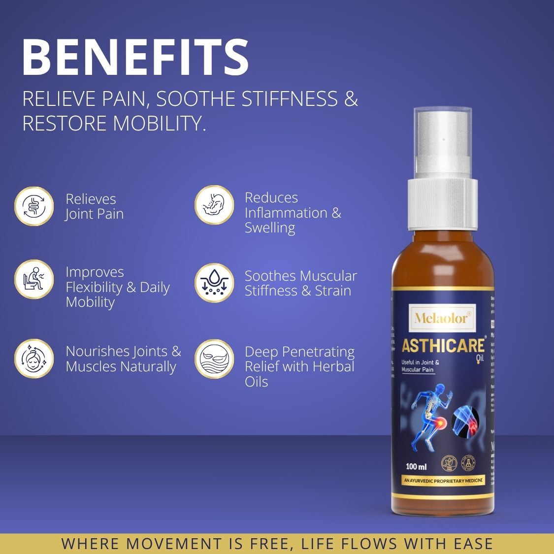 Asthicare Oil – Herbal Oil for Joint Pain, Inflammation, Muscle Stiffness & Mobility Support (100 ml)