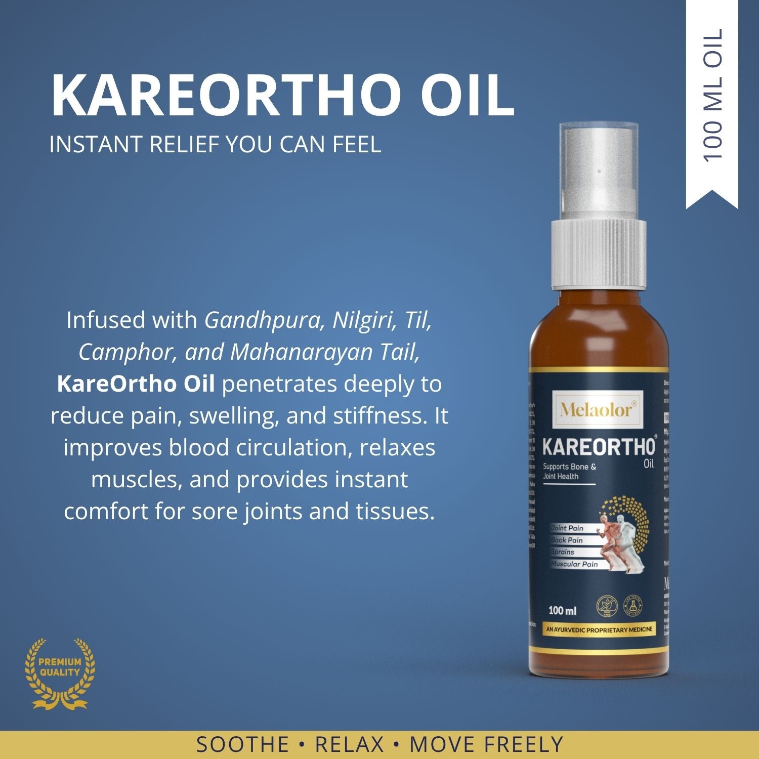 KareOrtho Combo – Ayurvedic Joint Pain Relief Kit with Tablets & Oil for Knee, Back & Shoulder Pain (Dual-Action Formula)