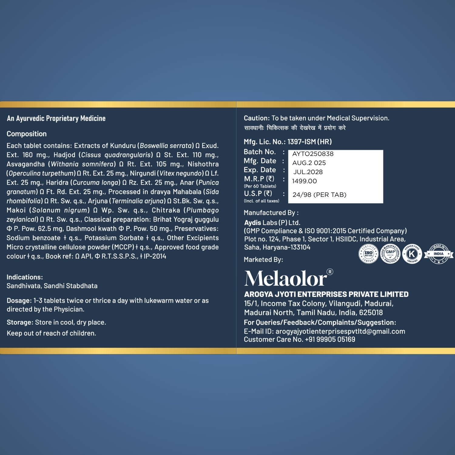 KareOrtho Combo – Ayurvedic Joint Pain Relief Kit with Tablets & Oil for Knee, Back & Shoulder Pain (Dual-Action Formula)