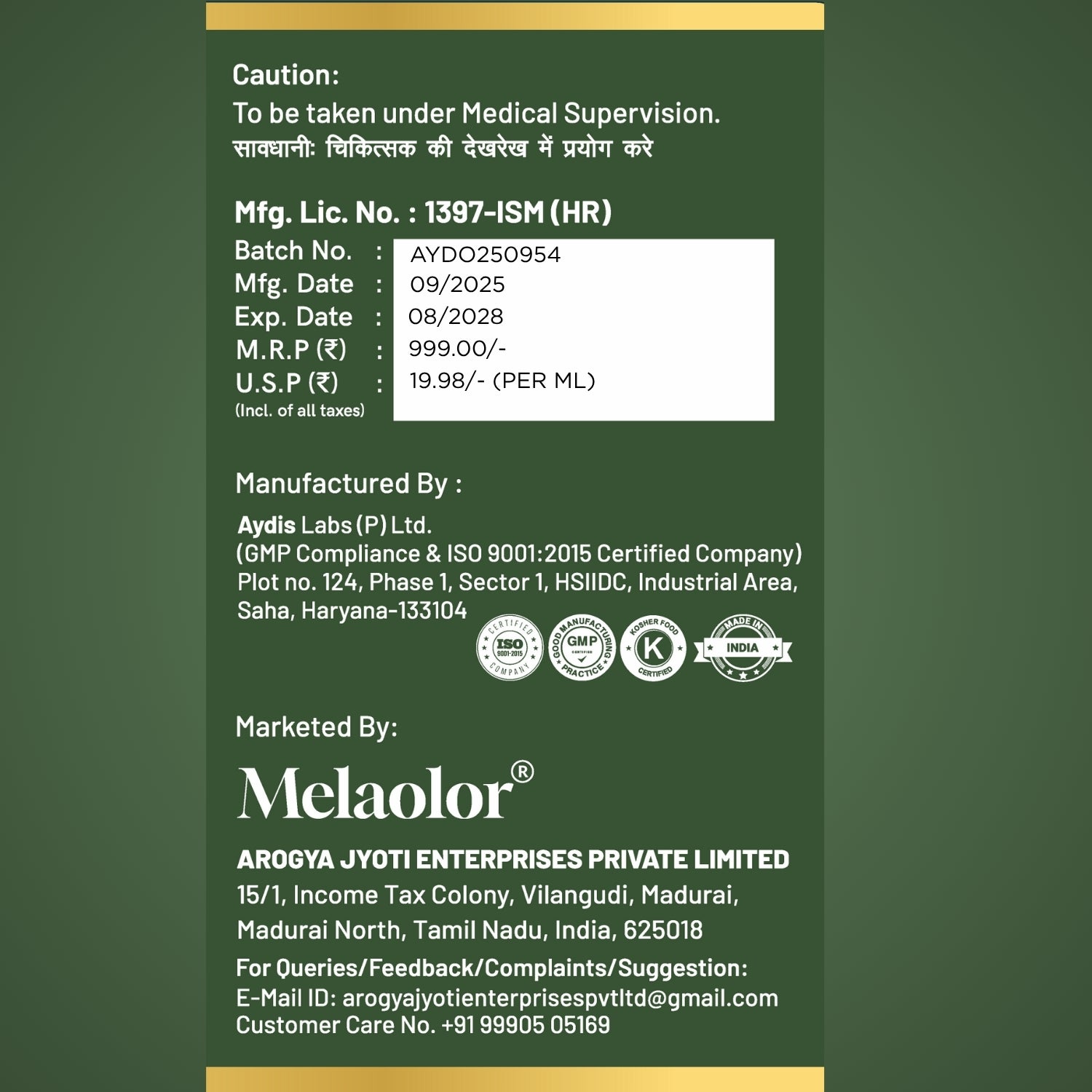 AddictionKlean Drops - Ayurvedic Support for De-Addiction Recovery & Mental Calmness (50ml)